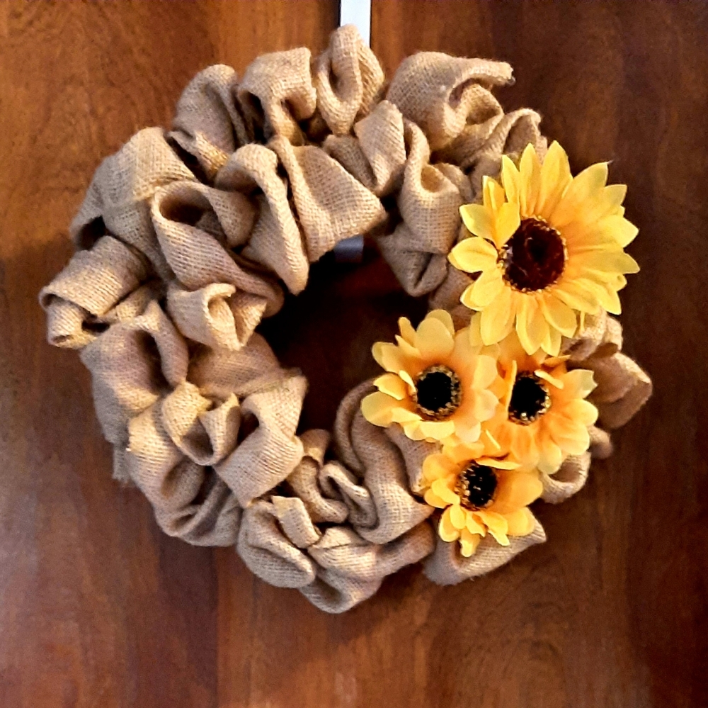 Sunflower burlap wreath